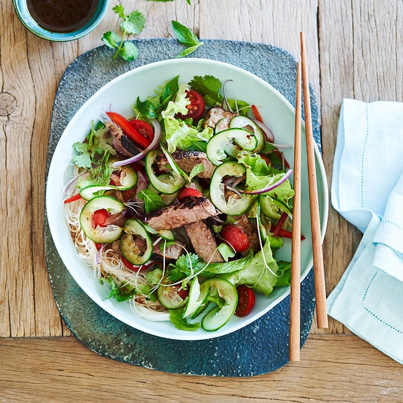 Soy, chilli and ginger beef salad
