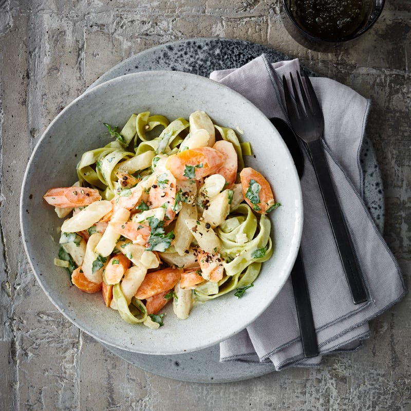 Tagliatelle mit Schwarzwurzelgemüse