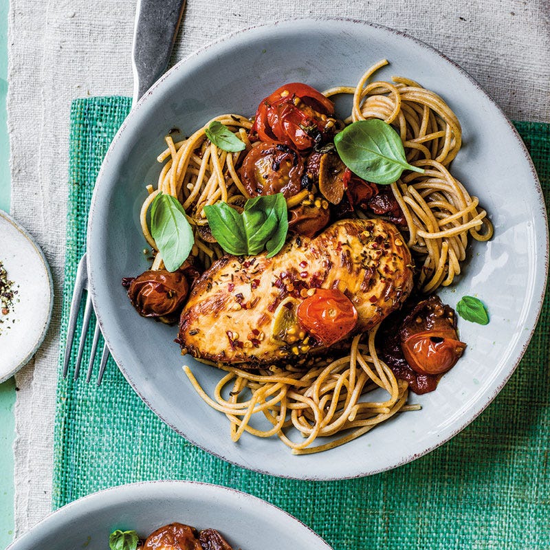 Balsamico-Hähnchen mit Rösttomaten