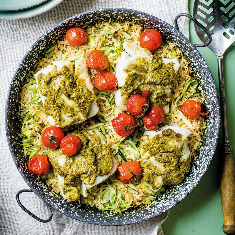 One Pot Kabeljau mit Reis