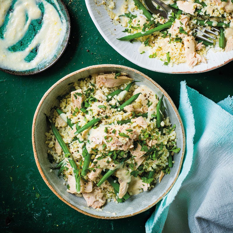 Bulgursalat mit Thunfisch und grünen Bohnen