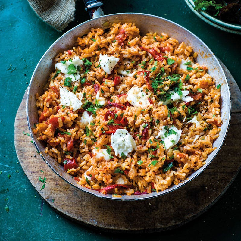 Paprika-Risotto aus dem Ofen