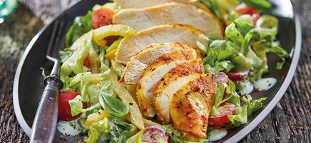 Kruidige kip uit de oven met salade