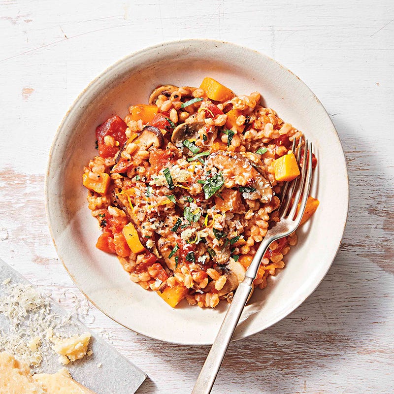 Farro & double-mushroom pot