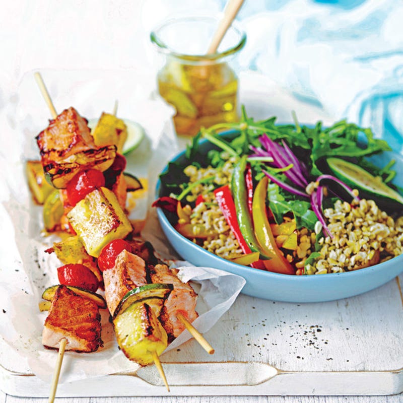 Photo de/du Brochettes de poisson aigre-doux et salade de boulghour par WW