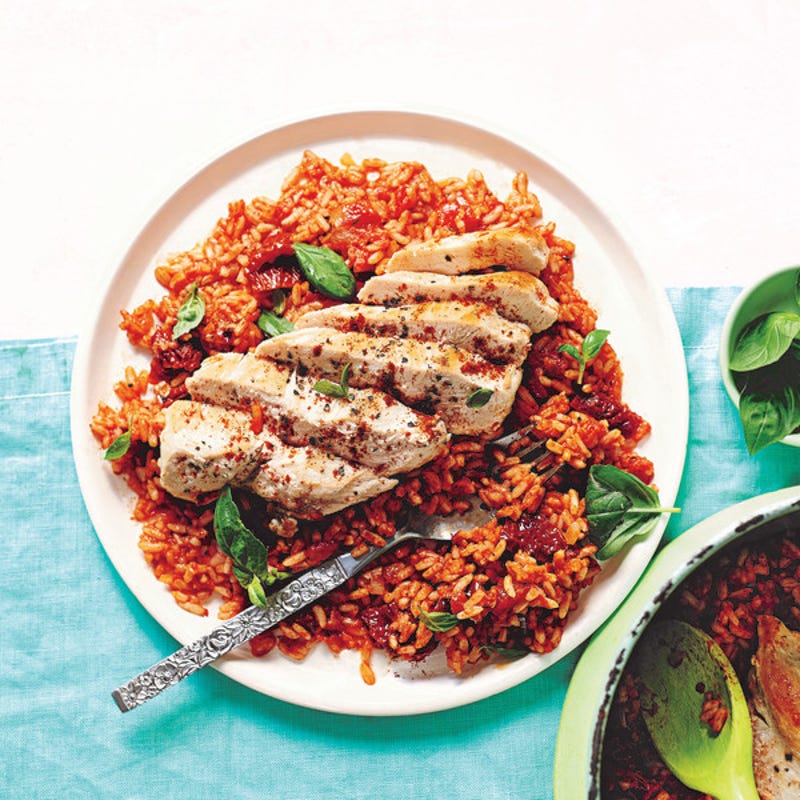 Photo de/du Mijoté de poulet et riz à la tomate par WW