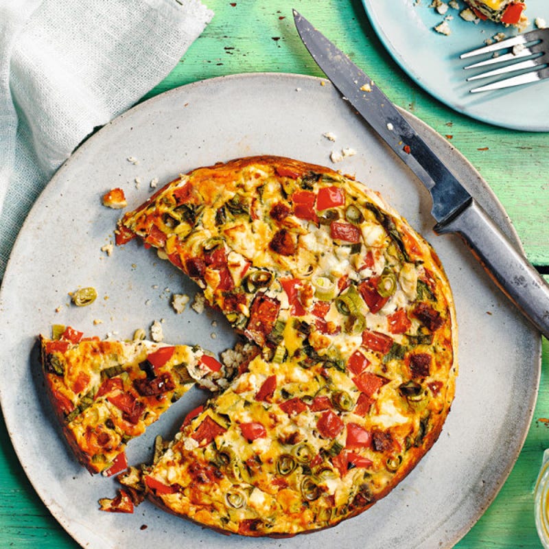 Photo de/du Quiche sans pâte chorizo et feta par WW