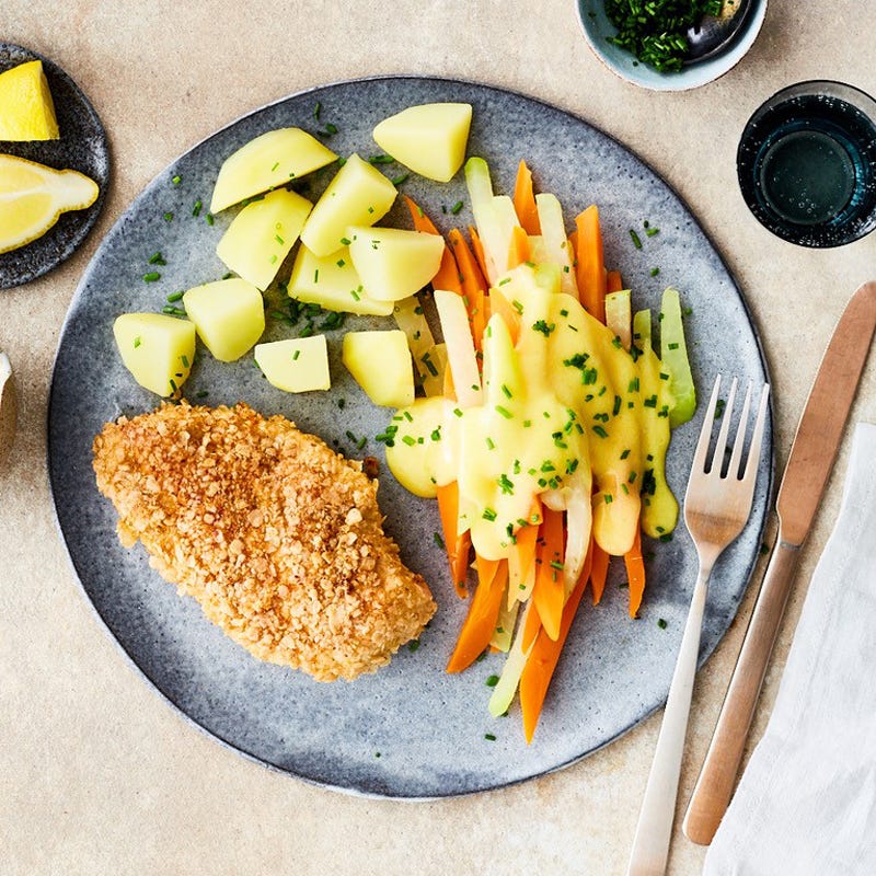 Hähnchenschnitzel mit Kohlrabigemüse