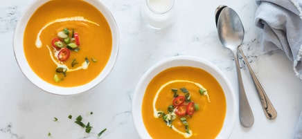 Miljuschka’s soep van zoete aardappel en wortel