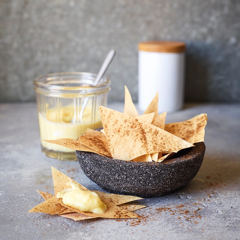 Foto van Filodeeg-kaneelchips met mangodip door WW