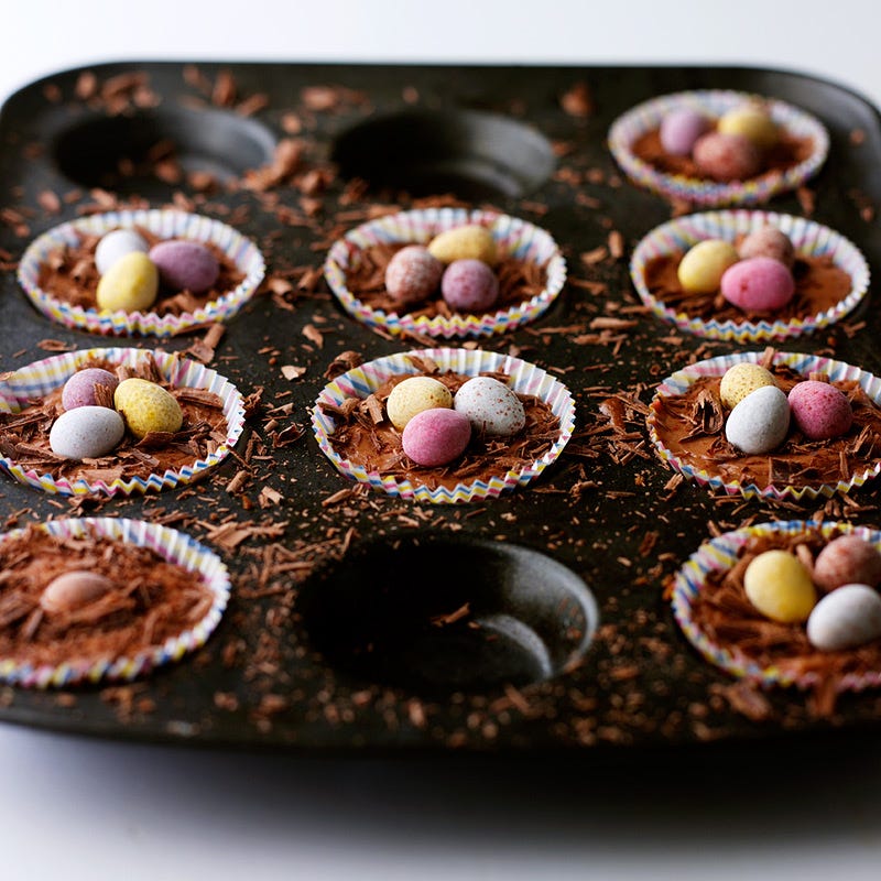 Mini chocolate Easter cheesecakes