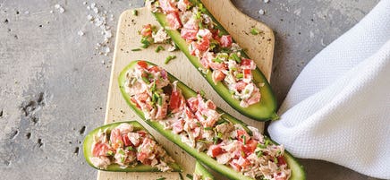 Gurkenschiffchen mit Thunfischcreme