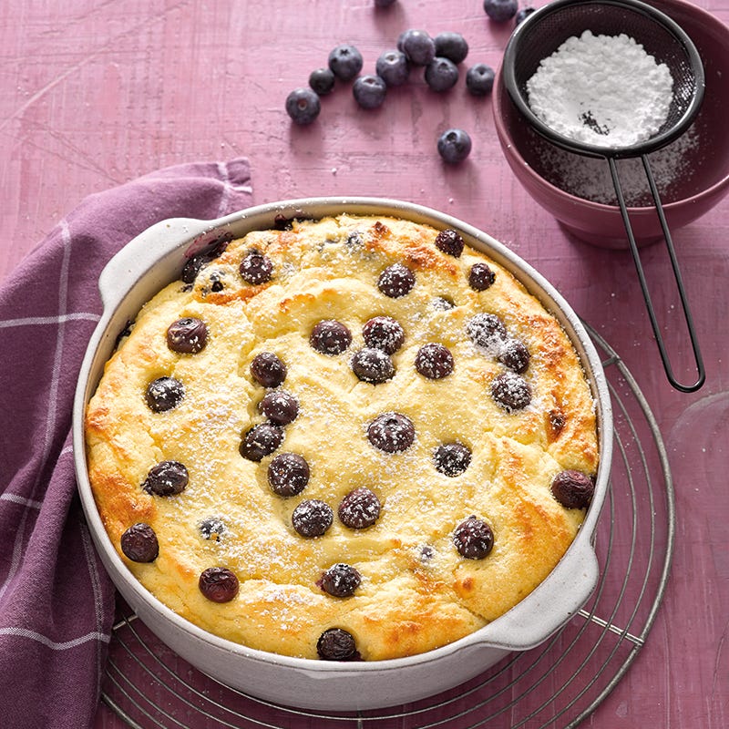 Foto van Citroen kwarkcake met blauwe bessen door WW