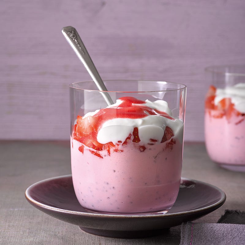 Foto van Chia-skyrpudding met aardbeien door WW