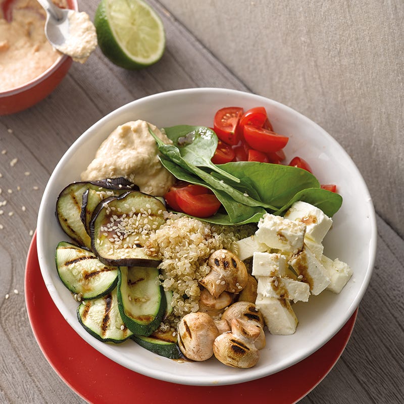 Foto van Gegrilde groentenbowl met hummus door WW