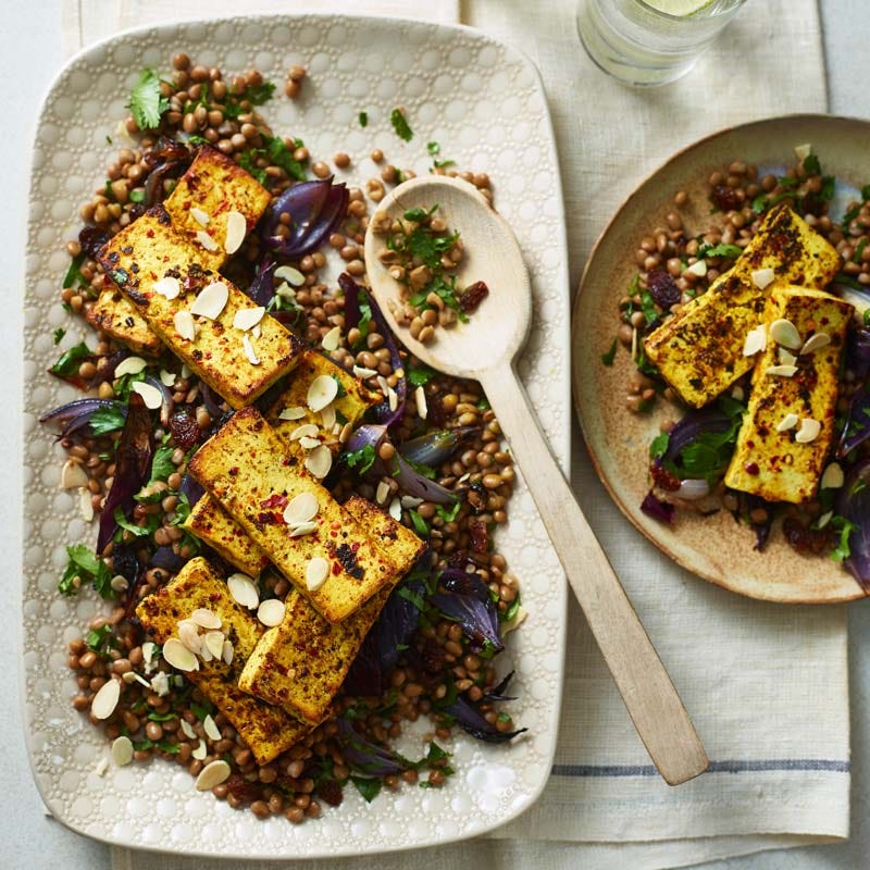 ViktVäktarna - Yoghurtmarinared tofu med linssallad