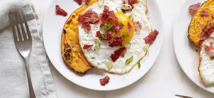 Bacon, Egg, and Cheese Sweet Potato Toast