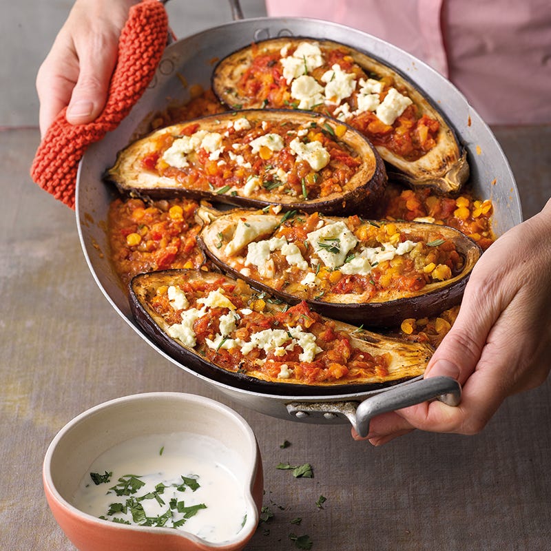 Foto van Gesmoorde aubergines met linzenvulling door WW
