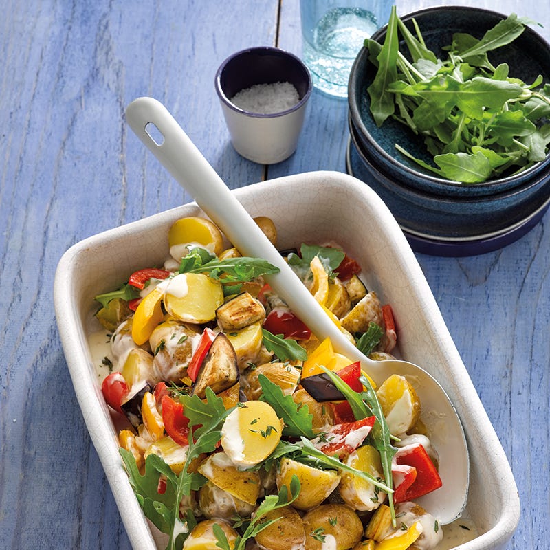 Foto van Mediterrane aardappelsalade met aubergine door WW