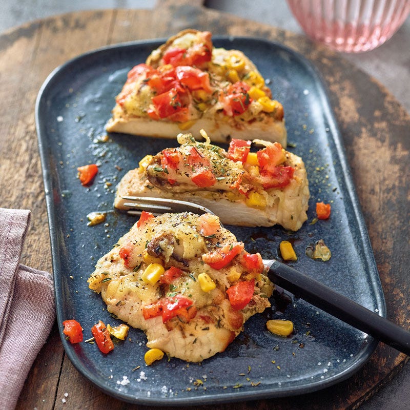 Überbackene Putenschnitzelchen