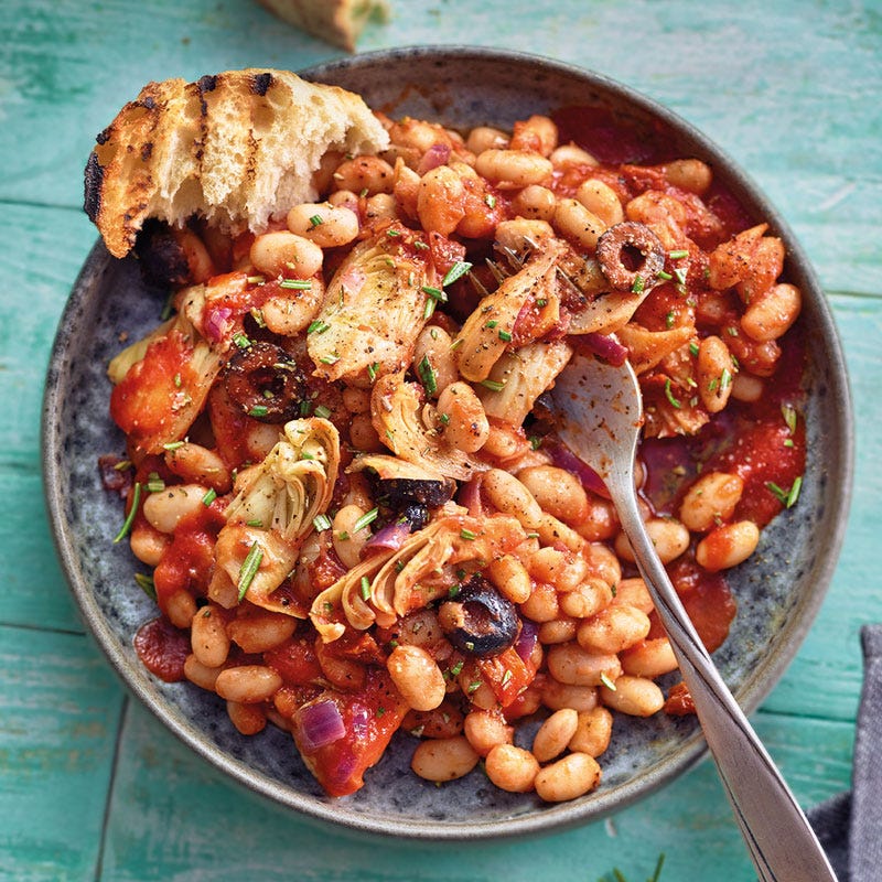Mediterrane Bohnen in Tomatensauce