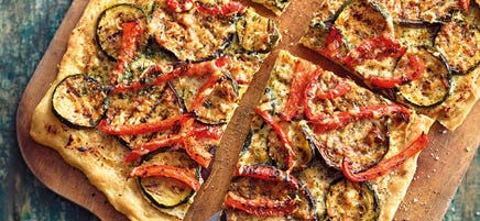 Flammkuchen mit Grillgemüse