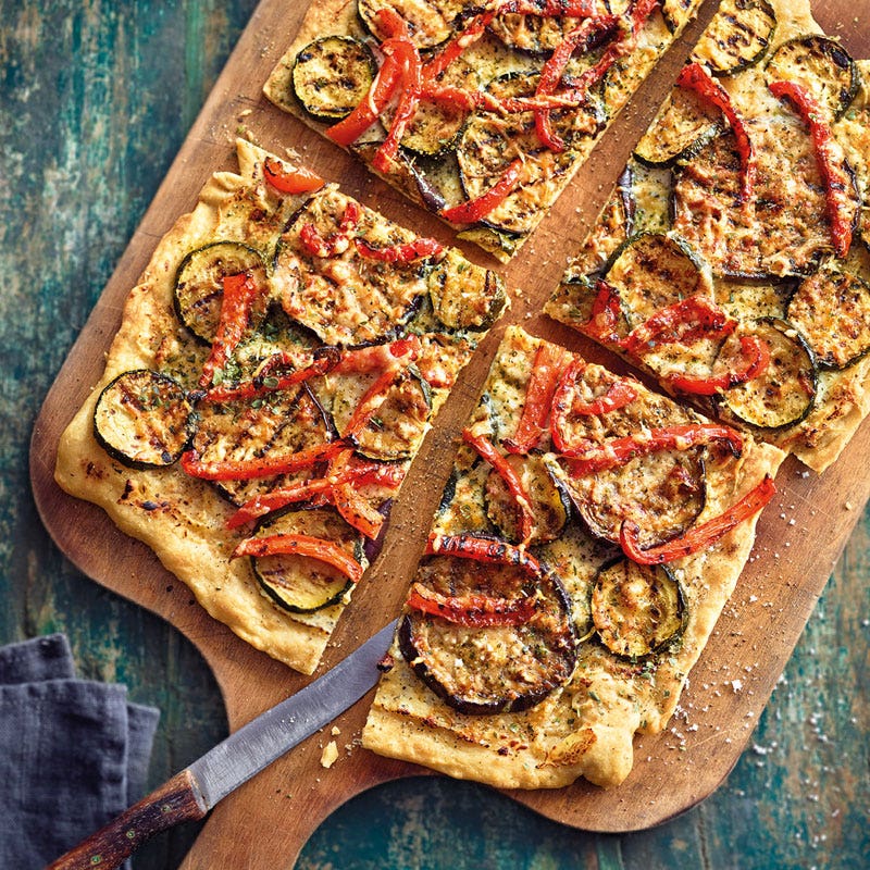 Flammkuchen mit Grillgemüse