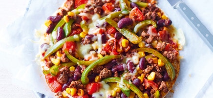 Snelle pizza con carne