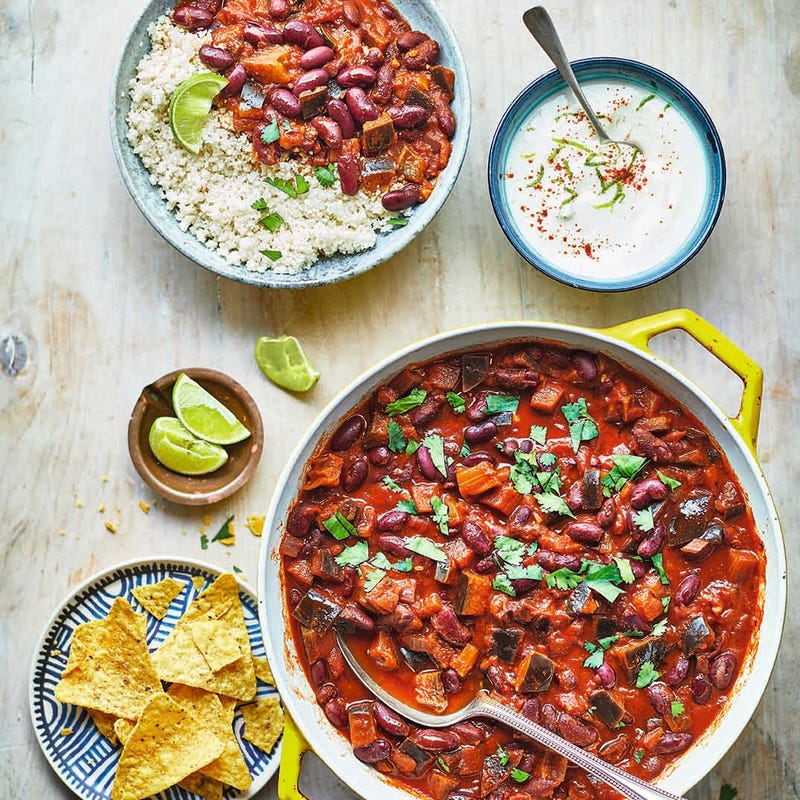 Photo of Smoky aubergine chilli with cauliflower rice by WW