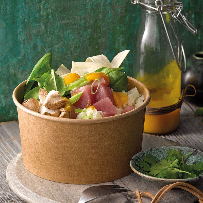 Poke Bowl mit Thunfisch und Blumenkohlreis