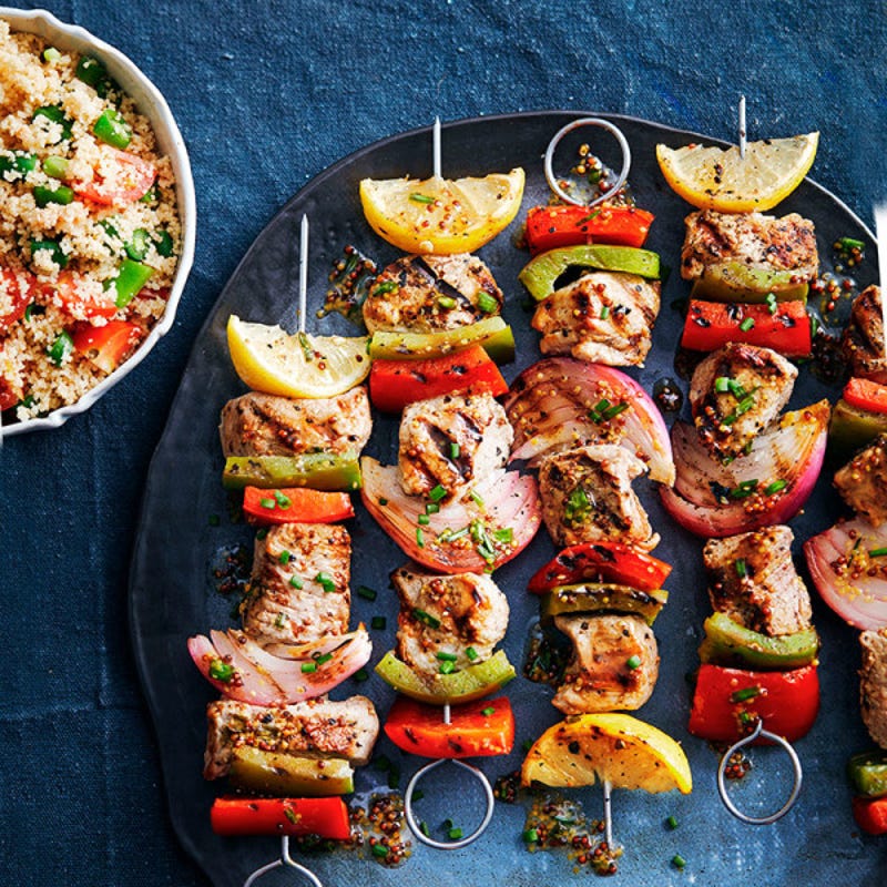 Photo de/du Brochettes de porc sauce miel et moutarde par WW