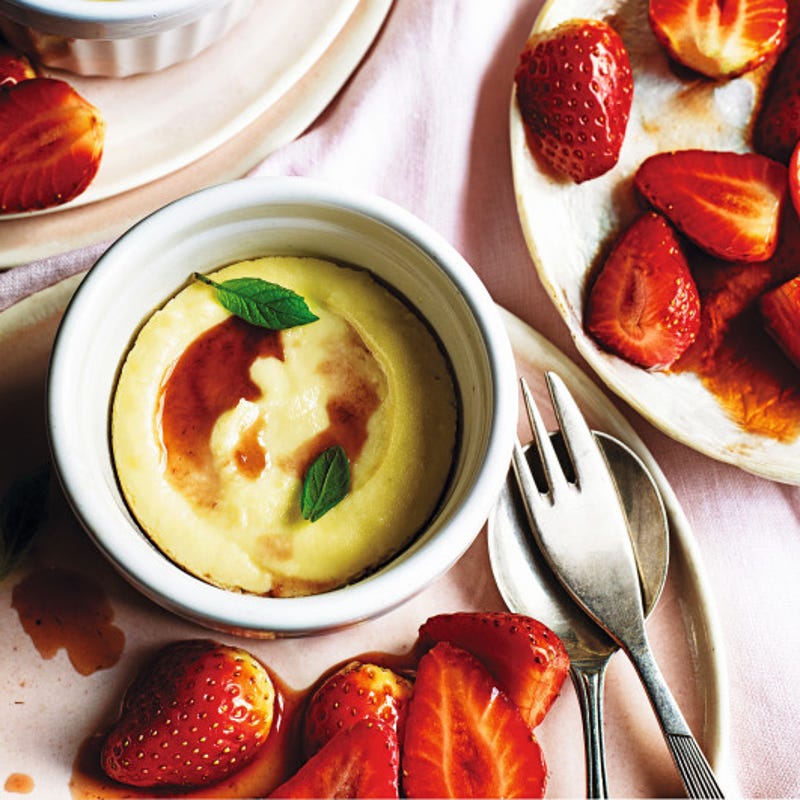 Photo de/du Ricotta au four avec fraises au vinaigre balsamique par WW