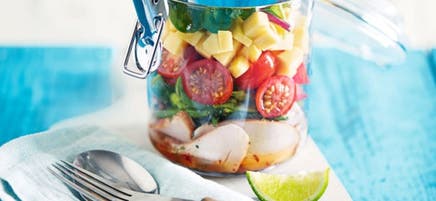 Salade de poulet grillé et mangue à l’orientale