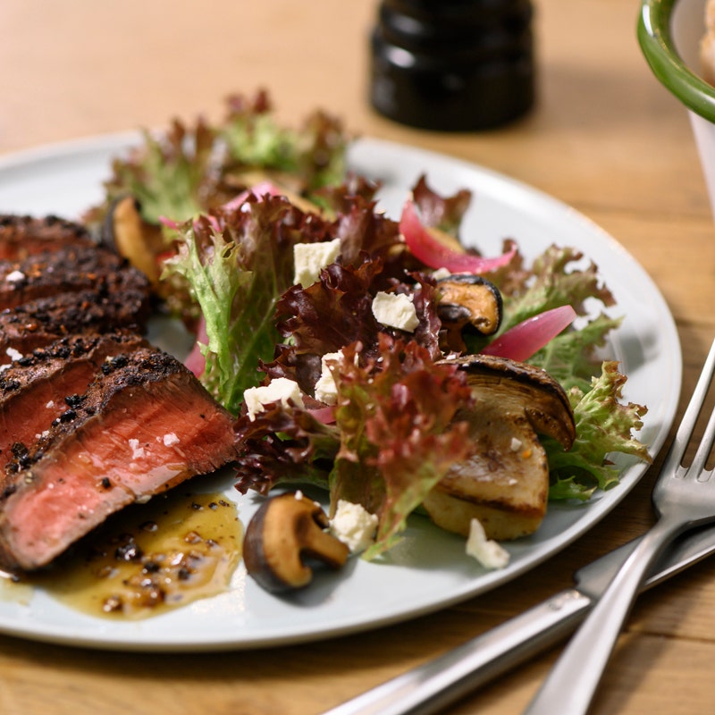 Steaksalat mit Pilzen