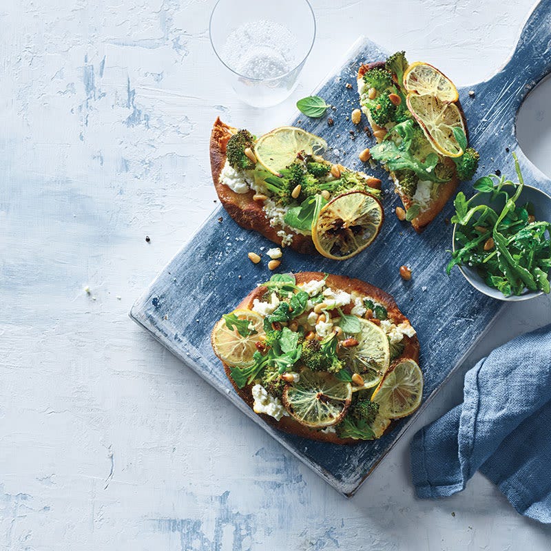 Photo of Mediterranean lemon, vegetable, and two-cheese flatbreads by WW