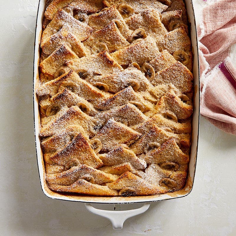 Creamy banana French toast casserole