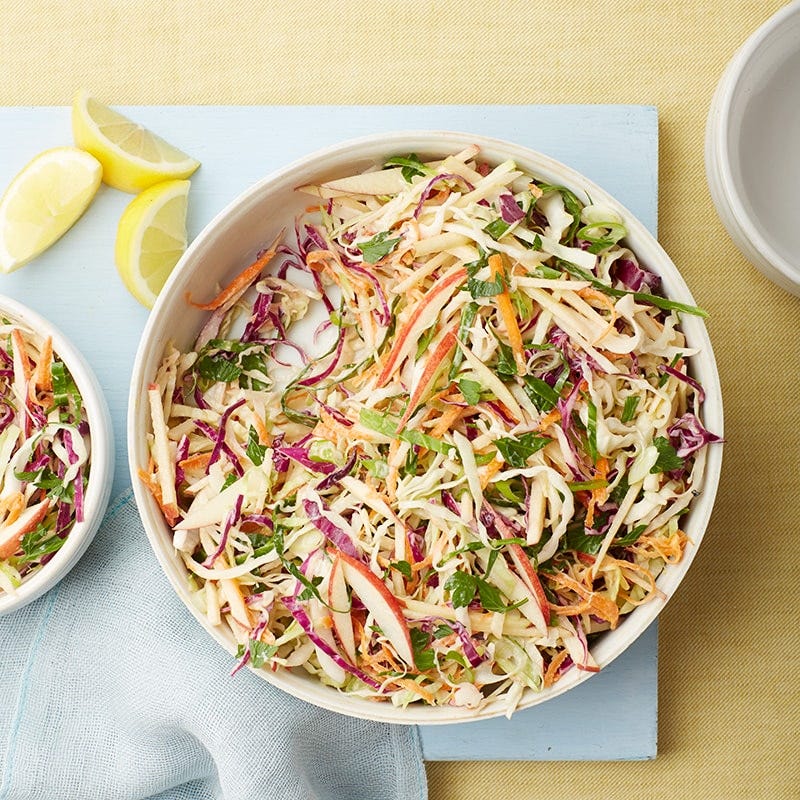 Lemony coleslaw with apples