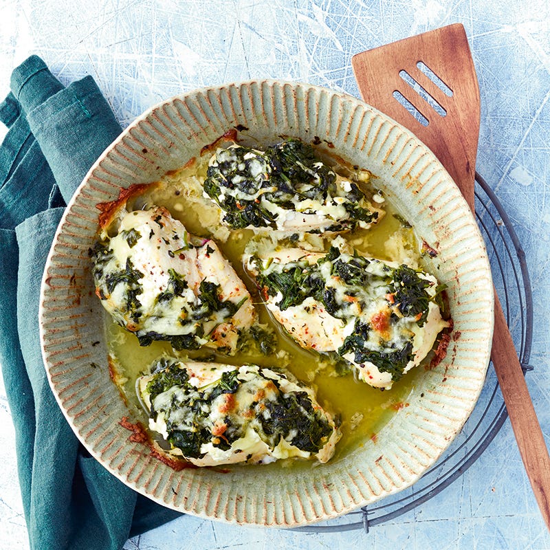 Foto van Kip met spinazie en mozzarella door WW