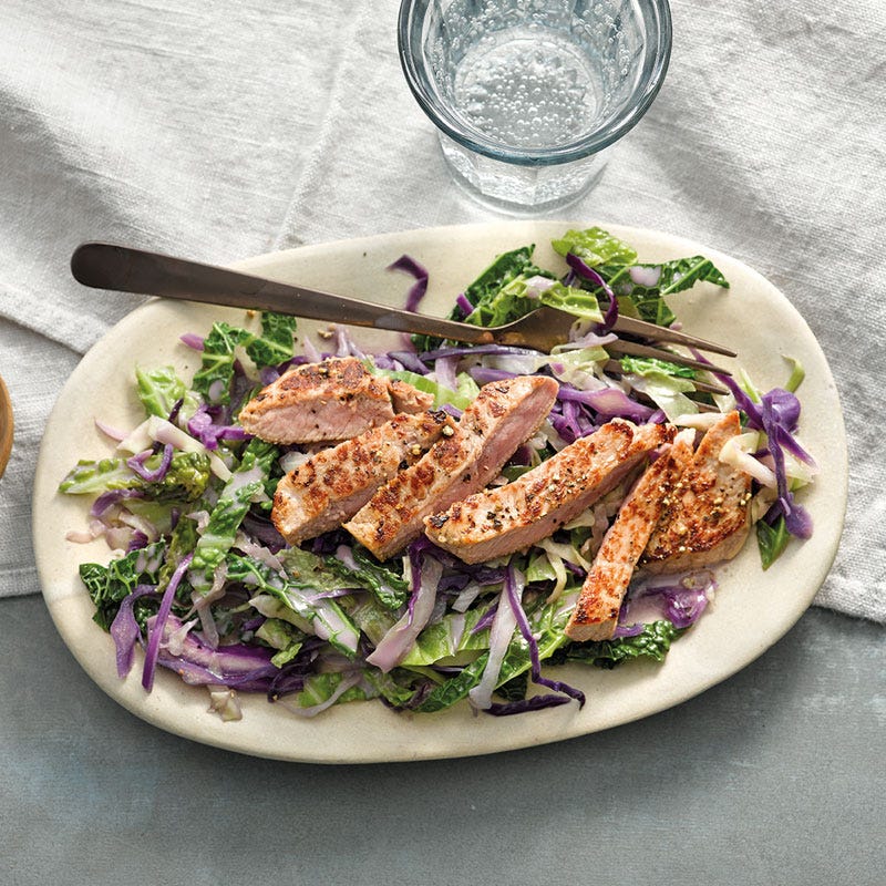 Kalbsstreifen mit Kohlgemüse