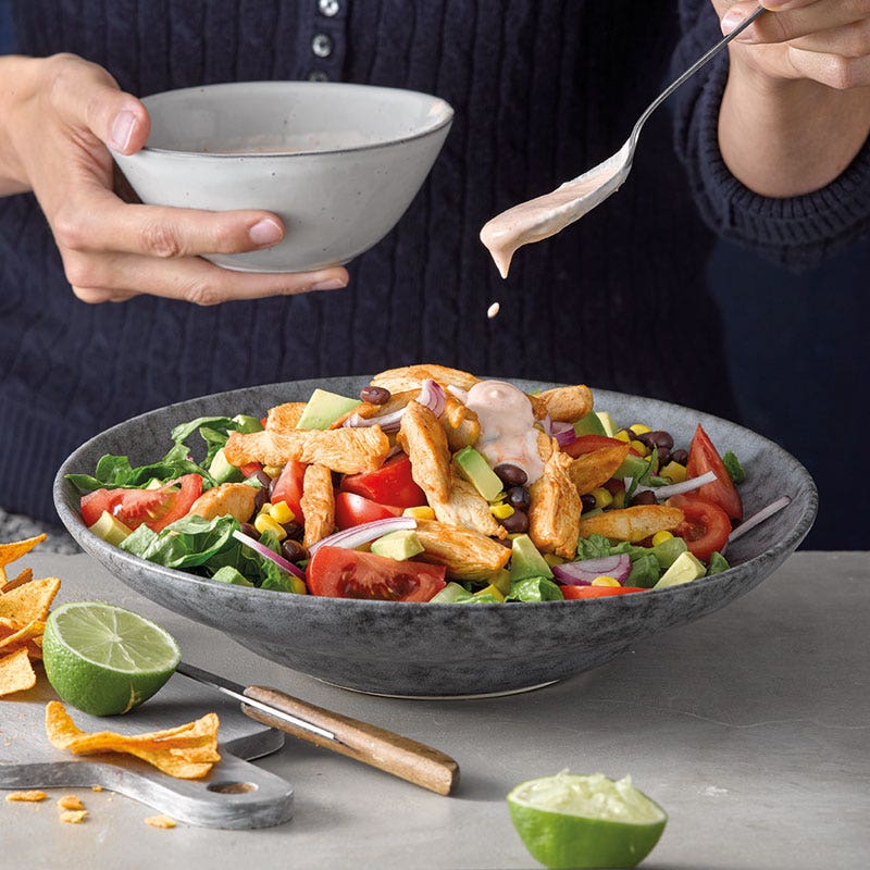 Pikanter Tacosalat mit Hähnchen