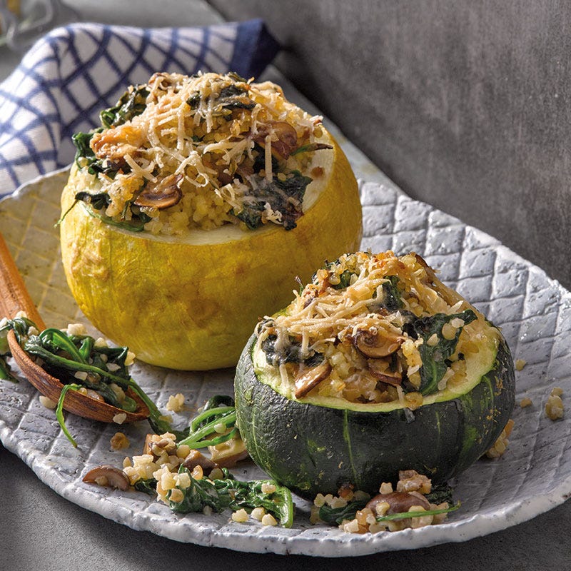 Zucchini mit Bulgurfüllung