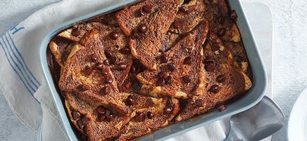 Chocolate bread and butter pudding