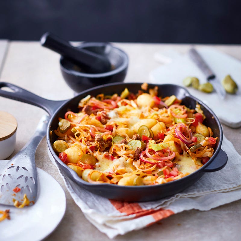 Foto van Gnocchi in cheeseburgerstijl door WW