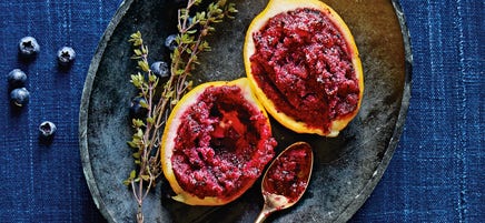 Lemon & blueberry sorbet with thyme