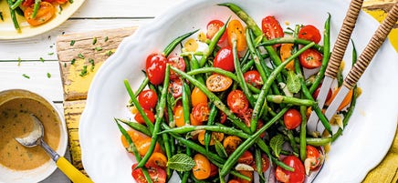 Fresh mint, green bean & tomato salad