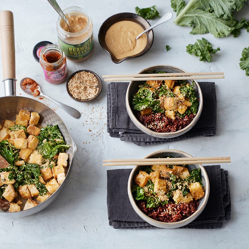 ViktVäktarna - Wokad tofu i het jordnötssås