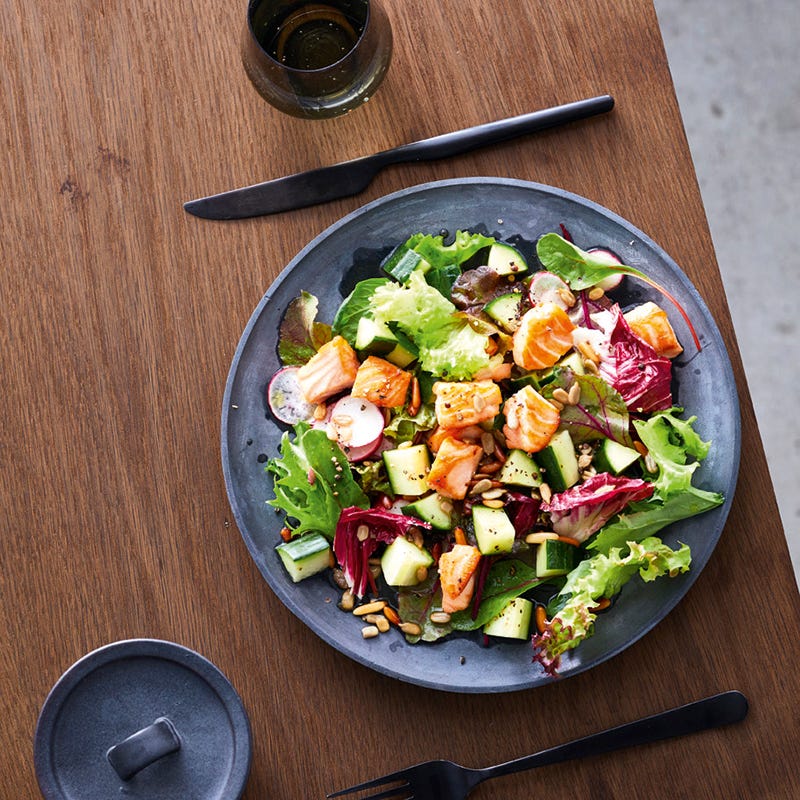 Foto van Gemengde salade met zalm door WW