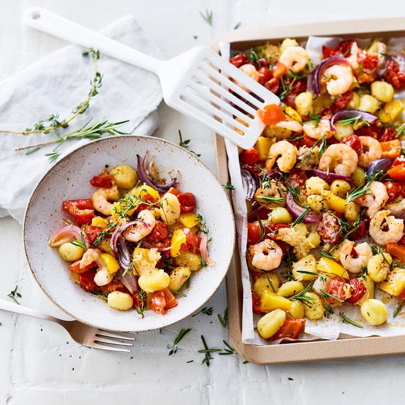 Gnocchi-Garnelen-Blech