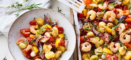 Gnocchi-Garnelen-Blech
