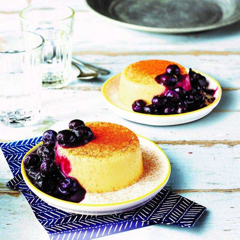 Photo of Corn panna cotta with fresh blueberry sauce by WW